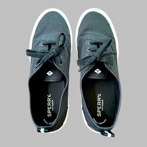 Women’s Sperry Pier Wave CVO Poplin Black Shoes STS85894 - Size 9 - EUC